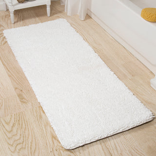 Shag Memory Foam Bath Mat, 2' x 5', White