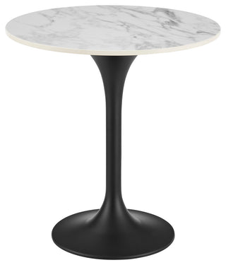 Astrid Side Table With High Gloss White Ceramic Top and Matte Black Tulip Base