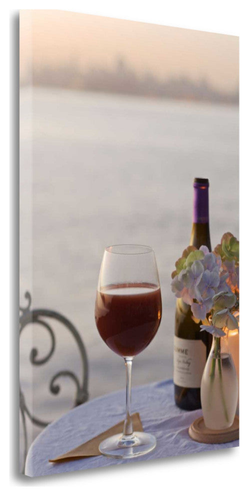 Glass of Wine City 1 Giclee Wrap Canvas Wall Art