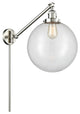 Beacon Swing Arm With Switch, Brushed Satin Nickel, Clear, Clear
