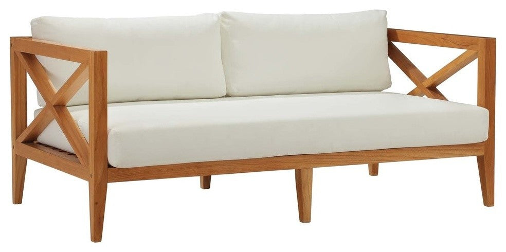 Natural White Northlake Outdoor Patio Premium Grade A Teak Wood Sofa