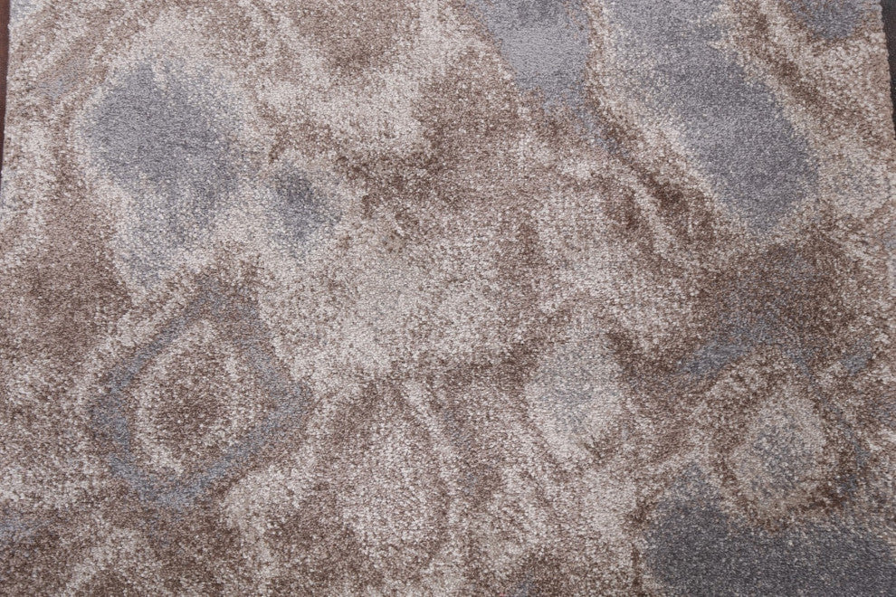 Turkish Abstract Brown Transitional Oriental Rug Contemporary Carpet 3x10