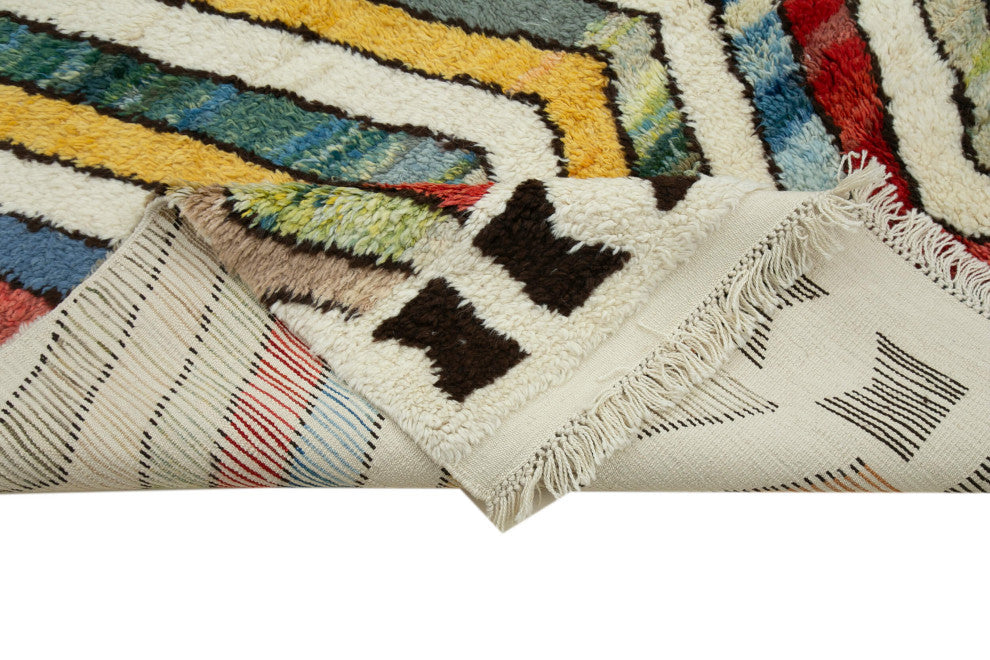 Rug N Carpet - Handmade Unique 7' 3'' x 8' 10'' Moroccan Area Rug