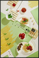 Suprematic Meal: Pasta With Tomato Sauce And Mushrooms, 24"x36"