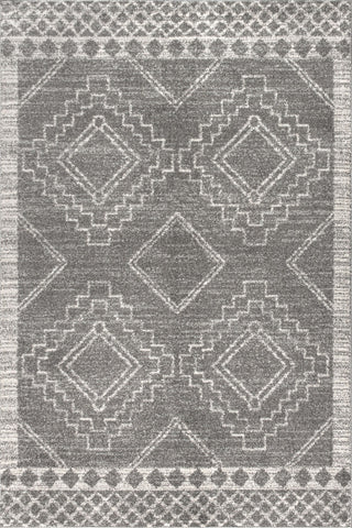 Amir Moroccan Beni Souk Rug, Gray/Cream, 9 X 12