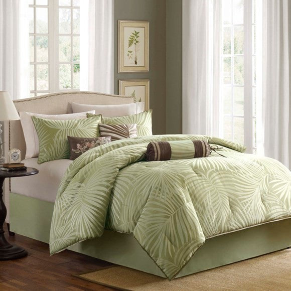 Madison Park Freeport 7 Piece Comforter Set in Green