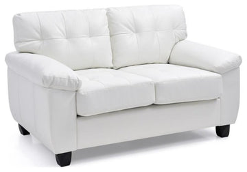 Glory Furniture Gallant Faux Leather Loveseat in White