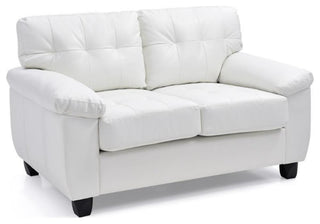 Glory Furniture Gallant Faux Leather Loveseat in White