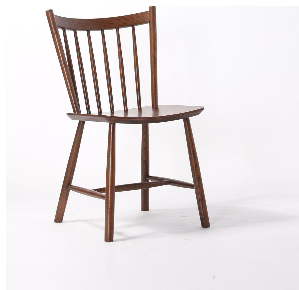 Elite Living Vincent, Set of 2, Solid Wood Dining Chairs, Walnut Brown