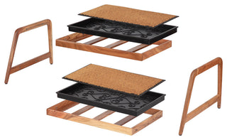 Double-Tier Natural Stand With 2-Pair Rubber Boot Trays Ibadan