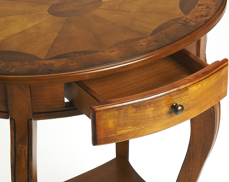 Jeanette Oval Accent Table, Medium Brown