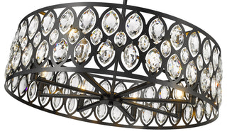 Dealey Eight Light Chandelier, Matte Black