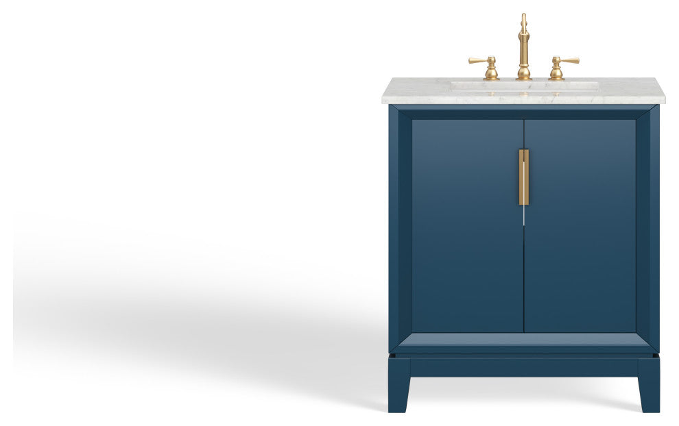 The Ezra Bathroom Vanity, Monarch Blue, 30", Single Sink, Freestanding
