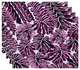 Palm Leaves, Floral Print Placemat, Purple