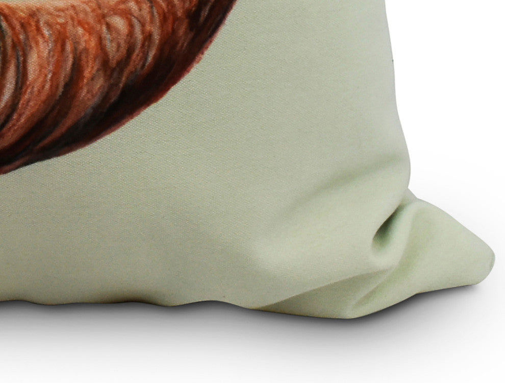 20" Cornicopia Wreath Light Green Fall Print Decorative Throw Pillow