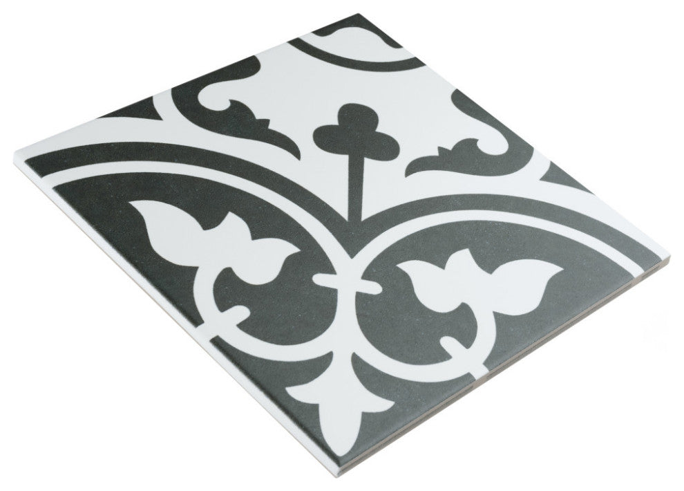 Arte Clover Black Porcelain Floor and Wall Tile