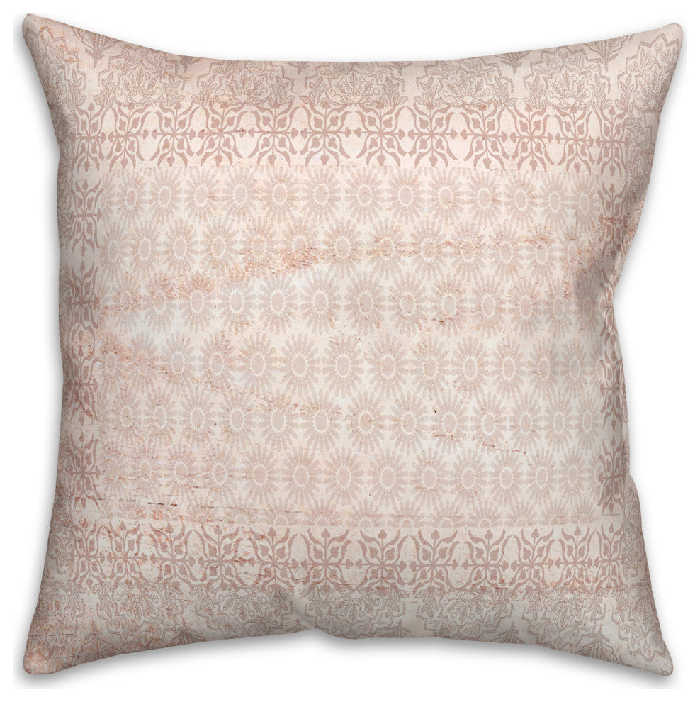 Paisley Sunburst Peach Pattern Pillow 18x18 Spun Poly Pillow