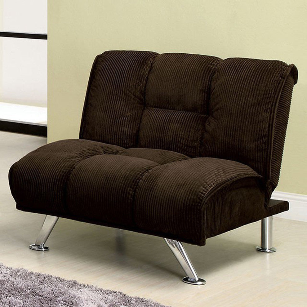 Maybelle Contemporary Single Sofa Chair With Corduroy Fabric , Chocolate
