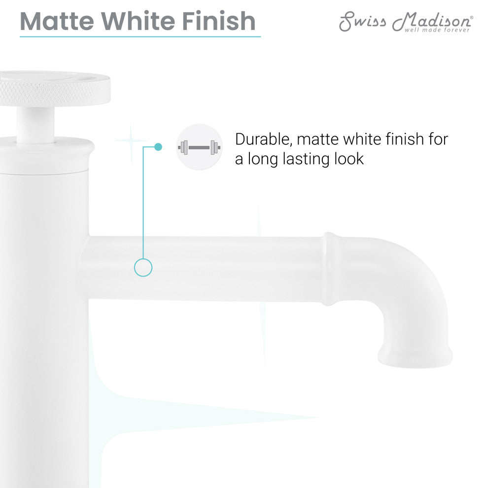 Avallon 7" Single Handle, Bathroom Faucet, Matte White