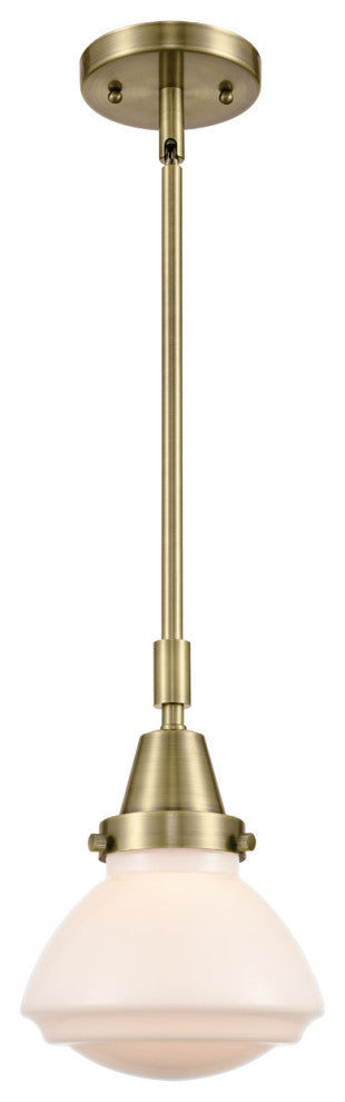 Innovations 447-1S-AB-G321 Olean 1 Light 6.75" Mini Pendant, Antique Brass
