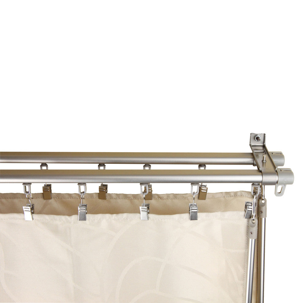 Baton Draw Adjustable Double Track 48-84" - Silver