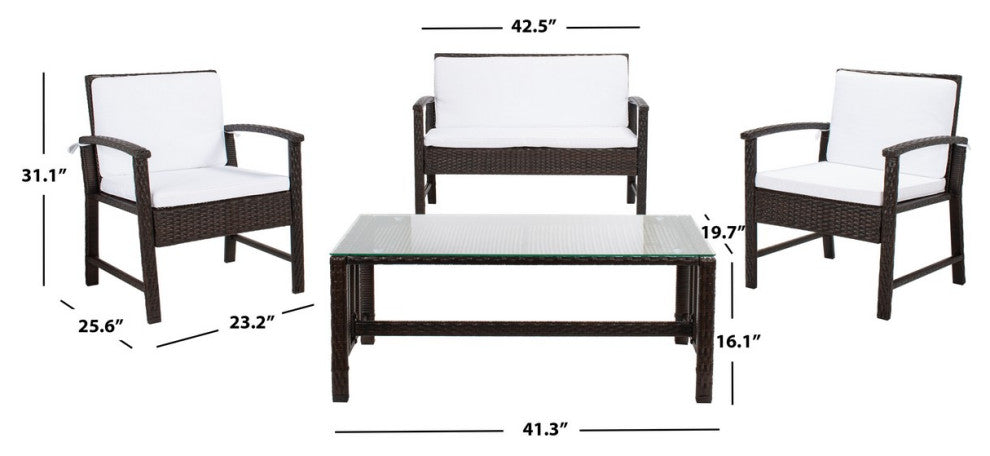 Safavieh Krissy Living Set, Brown/White