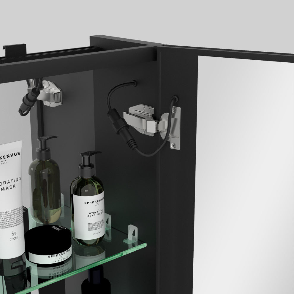 30"x39" Surface Mount Frameless LED Medicine Cabinet With Anti-Fog and Dimmable, Right Door