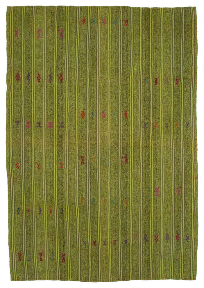 Rug N Carpet - Handmade Oriental 6' 2'' x 9' 1'' Antique Wool Kilim Rug
