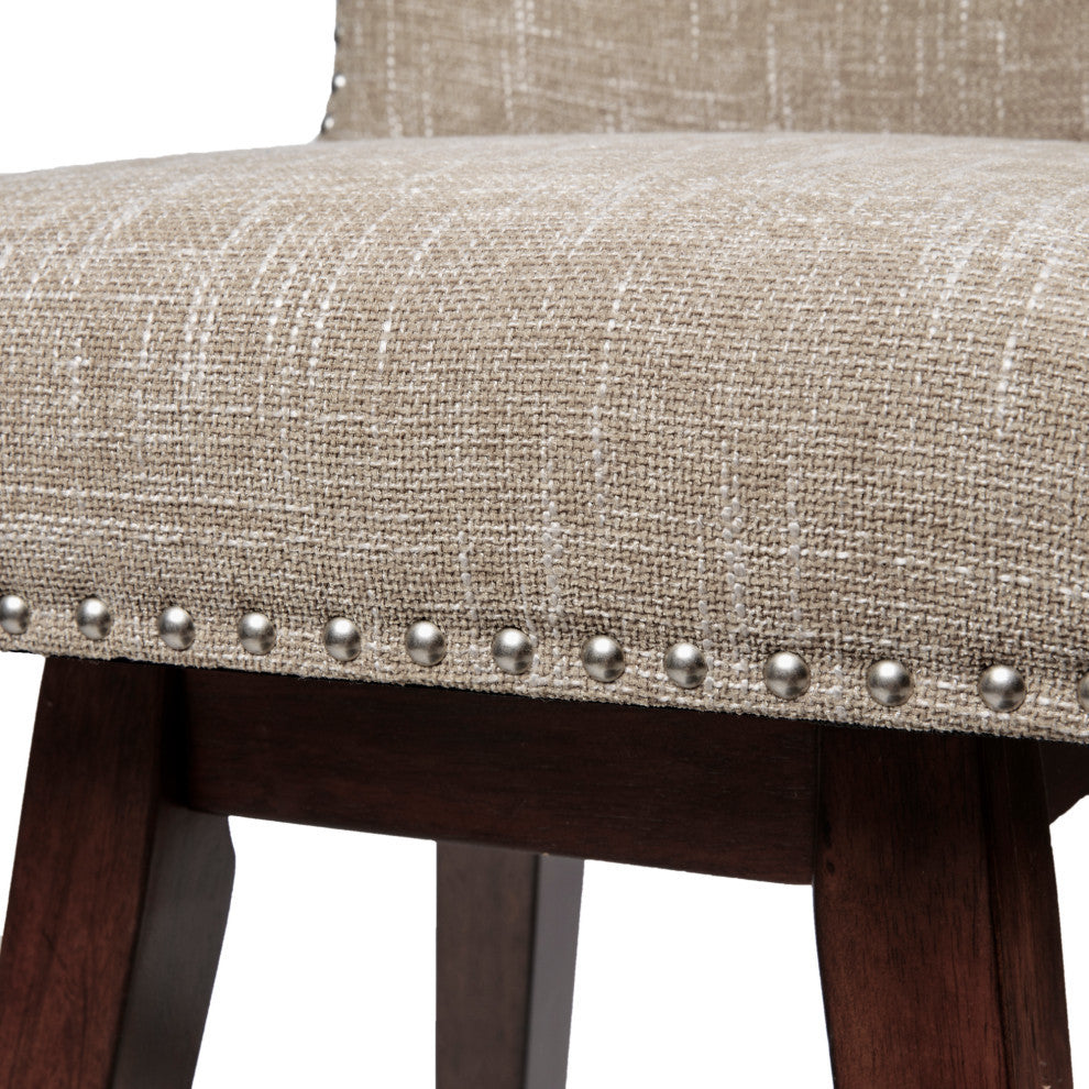 Hancock Wingback 30" Bar Stool, Light Brown