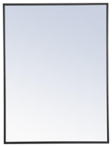 Elegant Decor Monet 32" x 24" Rectangle Metal Frame Mirror in Black