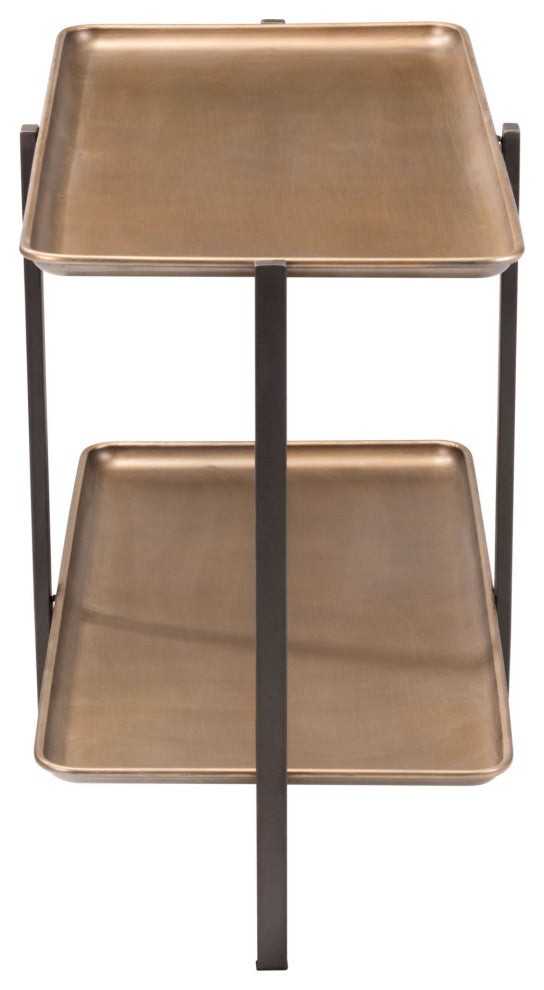 Coffee Table, Rectangular, Steel Metal, Gold, Gray, Lounge Hospitality
