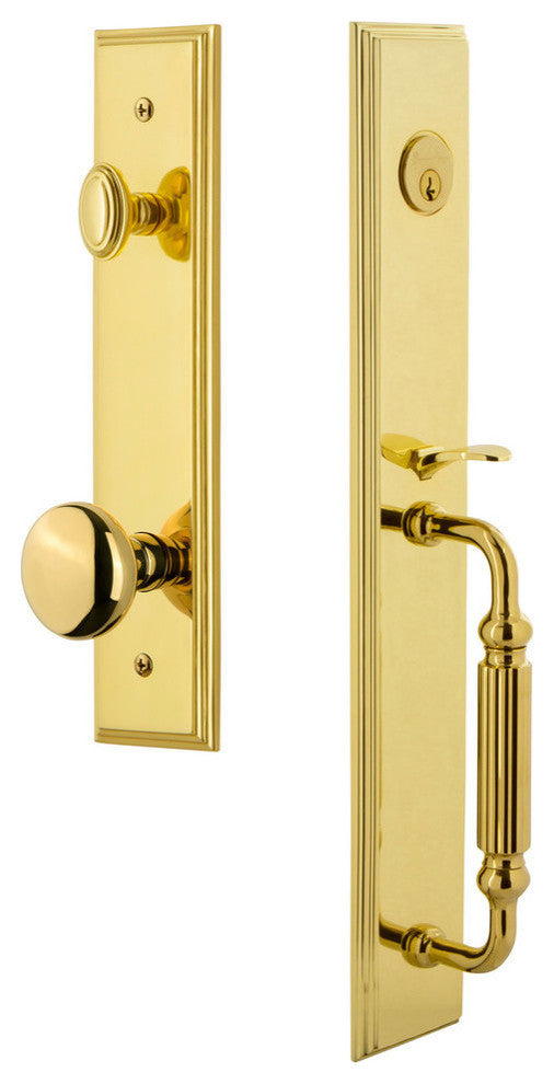 Carre' 1-Piece Dummy Handleset, F Grip and Fifth Avenue Knob, 849026