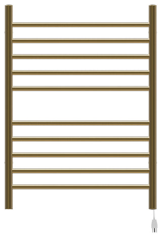 Radiant Hardwired/Plug-In Combo Towel Warmer, Satin Brass, Straight Bars