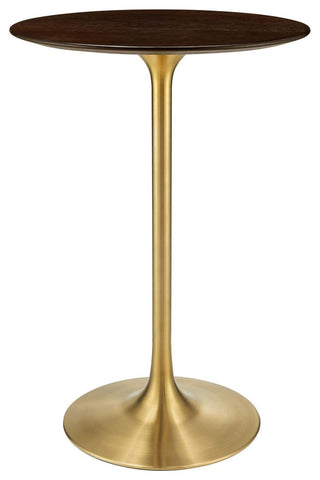 Tulip 28" Wood Bar Table-Gold Cherry Walnut