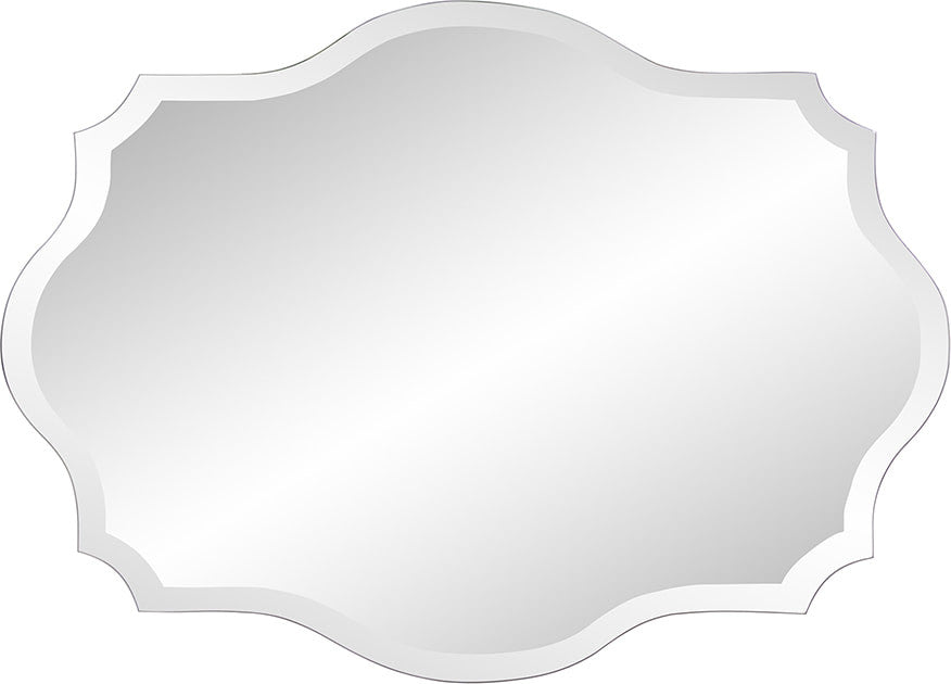 Oblong Scalloped Frameless Mirror