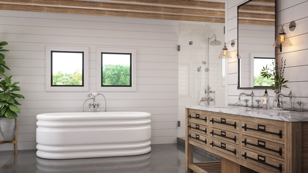 Malibu Champagne Oval Soaking Bathtub 66x32x23, White
