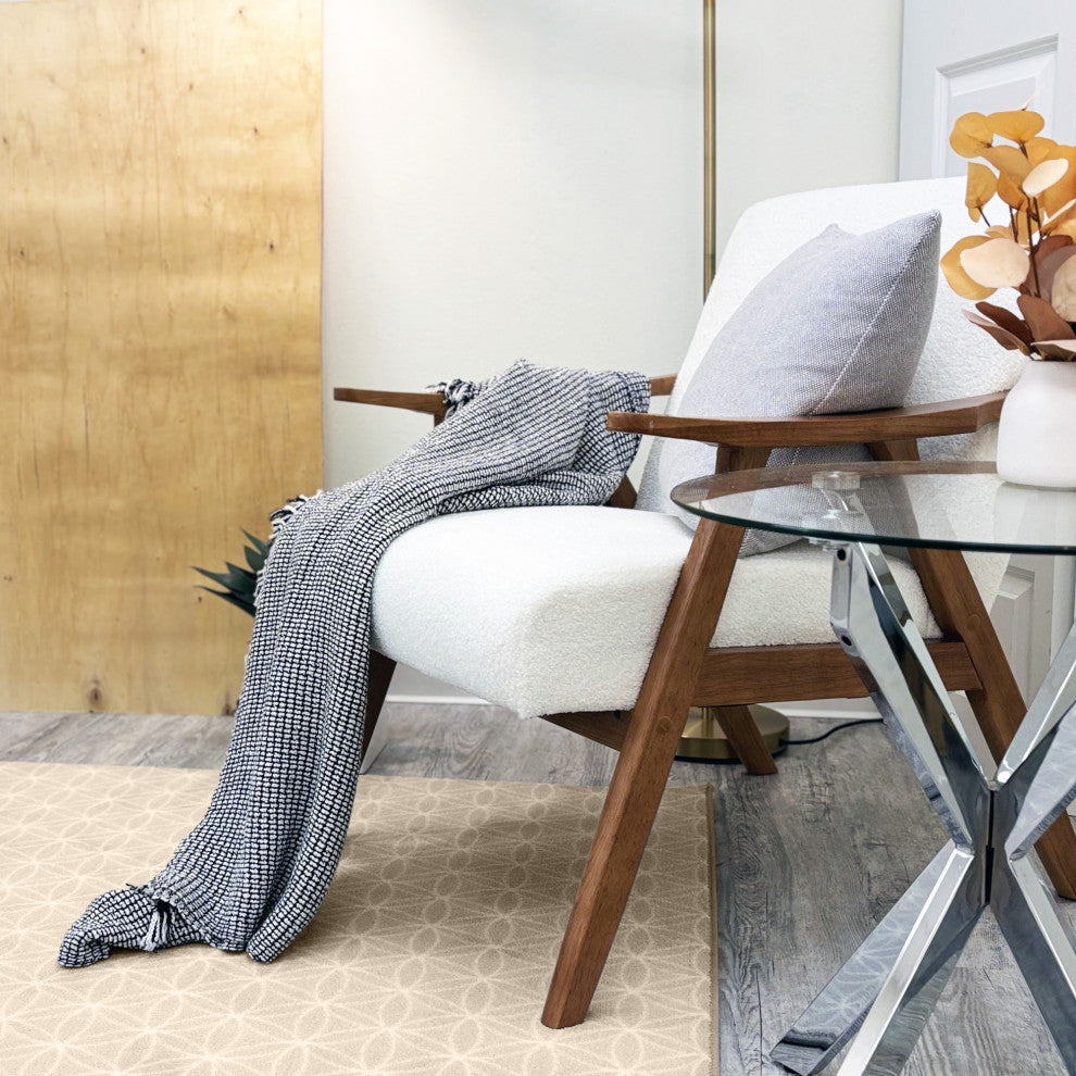 EYELET Soft Tactesse Nylon Area Rug with Anti-Stain Protection, Candlelight, 4'x6'