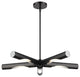 Black Chrome Contemporary, Minimal, Industrial, Urban, Sleek Chandelier