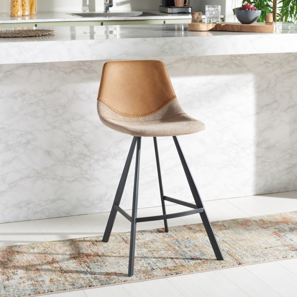 Safavieh Granger Counter Stool, Cognac/Black