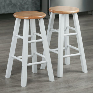 Element Counter Stools, 2-Piece Set, Natural and White