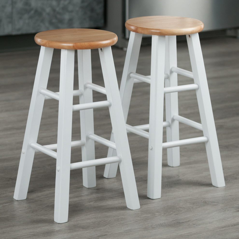 Element Counter Stools, 2-Piece Set, Natural and White