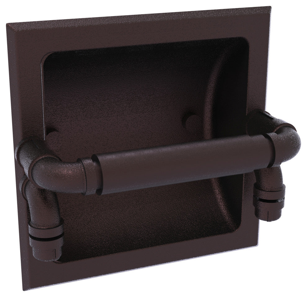 Pipeline Recessed Toilet Paper Holder, Antique Bronze