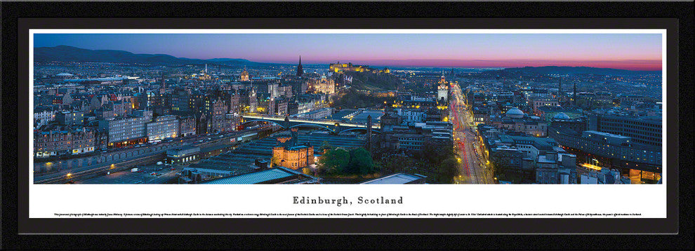 Edinburgh Skyline Panoramic Poster, Scotland , Select Frame