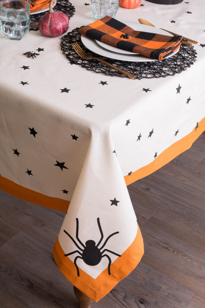 Black Stars Print Tablecloth 70 Round