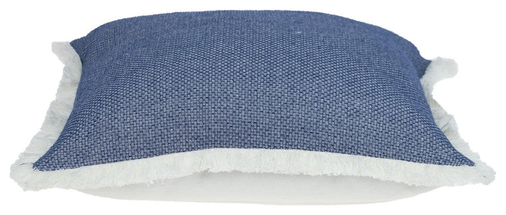 Chambray Blue and White Throw Pillow