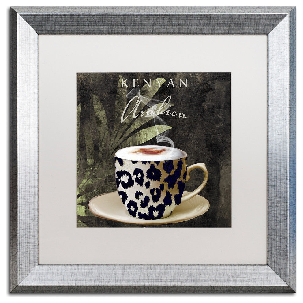 Color Bakery 'Afrikan Coffees I' Art, Silver Frame, White Matte, 16"x16"