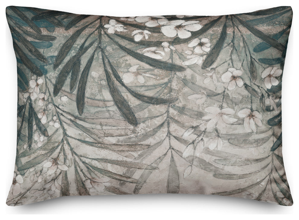 Gray Florals 14x20 Spun Poly Pillow