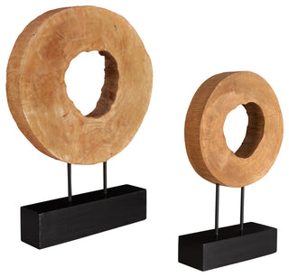 Uttermost Ashlea Coastal Mango Wood and Iron Sculptures in Black (Set of 2)