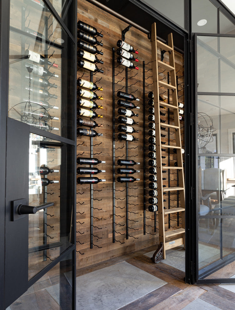 W Series Wine Rack 8 Wall Mounted Bottle Storage Kit, Chome, 48 Bottles (Double Deep)