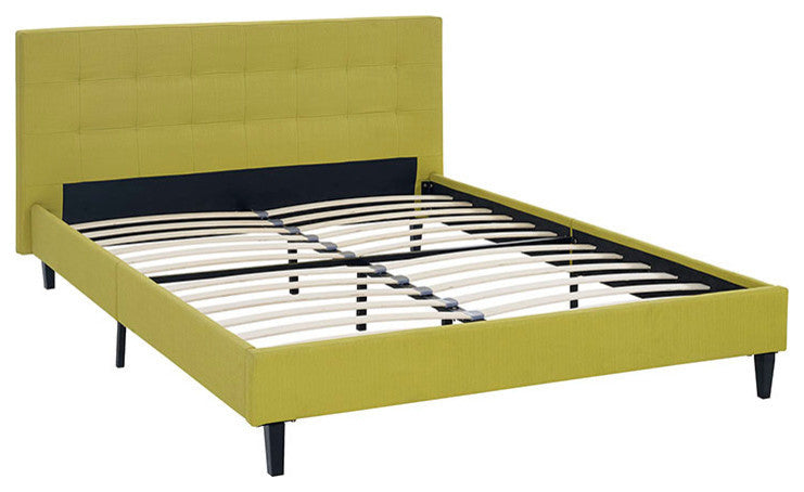 Linnea Queen Fabric Bed, Wheatgrass